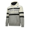thumbnail image 2 of Men's-Mitchell & Ness  Heather Gray Miami Dolphins Head Coach Vintage Logo Pullover Hoodie, 2 of 7