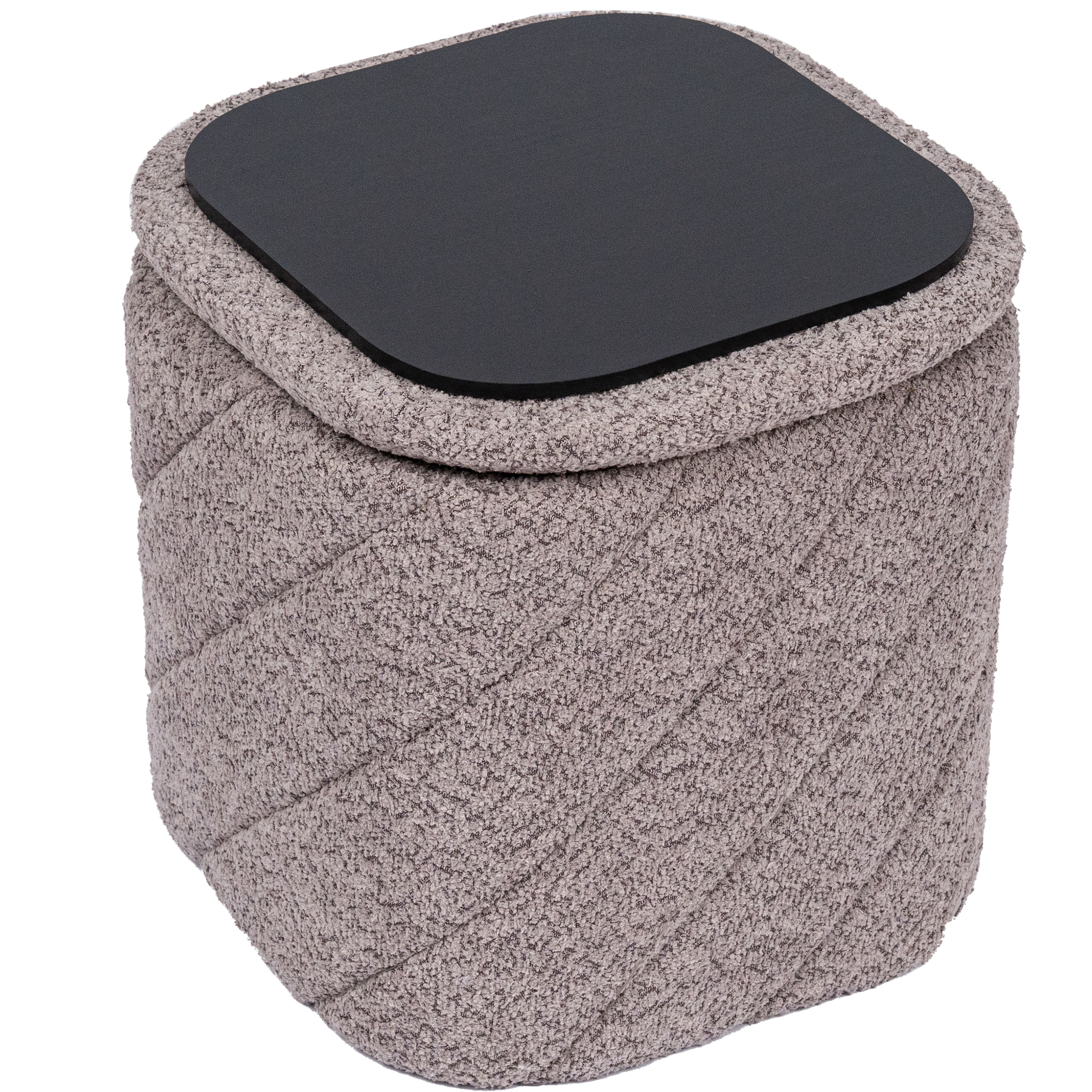 Aria Home Modern Tufted Cube Ottoman with Storage, Upholstered Footrest 15" Stool, Grey