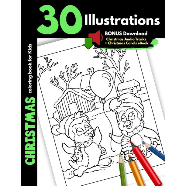 Mubarok hasby colorit Christmas Coloring Book For Kids : 30 Christmas Illustrations For Children Boys and Girls