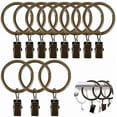 thumbnail image 1 of 32mm Bronze Metal Curtain Rings with Clips (40 Pack), 1 of 5
