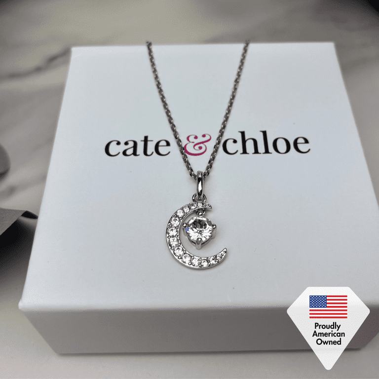 Cate & Chloe Luna May Birthstone Crescent Necklace photo 6