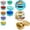 A02, variant on Dumpling Squishy Steamed Bun Stress Relief Toy, Slow Rising Fidget Toys with Dollar Eye Face Design, Ribbon Filled Desk Toy