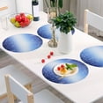 thumbnail image 6 of GZHJMY Blue Christmas Snowflake Round Placemats Set of 6, Non-Slip PVC Table Mats Washable Heat Resistant Place Mats for Kitchen Dining Table Christmas Home Decor, 15.4 Inch Table Mat, 6 of 7