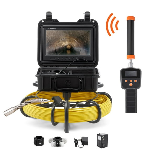 KFFKFF Sewer Camera Pipe Inspection Camera w/ 512hz Sonde 9in 720p Screen 164 ft