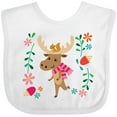 thumbnail image 3 of Inktastic Woodland Moose Spring Flowers Girls Baby Bib, 3 of 4