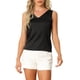 thumbnail image 1 of Camisas de satén INSPIRE CHIC para mujeres, sin mangas, con escote en V, pijamas casuales de seda, top de tanque XS negro, 1 of 6