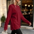 thumbnail image 6 of Women's Long Sleeve Tops Zeliretfy Womens Oversized Crewneck Sweatshirts Scalloped Casual Pullover Tops Long Sleeve Relaxed Loose Fit Lightweight Loungewear Athletic Daily Trendy Fall Outfits, 6 of 8