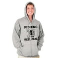 thumbnail image 4 of Fishing Reels Funny Fisher Pun Joke Zip Hoodie Sweatshirt Men Brisco Brands L, 4 of 6