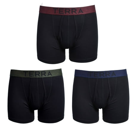 Stretch Mens Underwear - Men's Boxer Briefs Assorted Mens Underwear with Cotton Classic Stretch , 3-Pack by Terra
