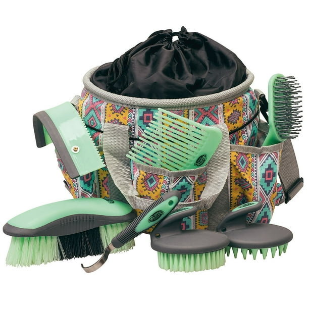WEAVER LEATHER DURABLE NYLON TOTE BAG HORSE 7 PIECE GROOMING KIT AZTEC