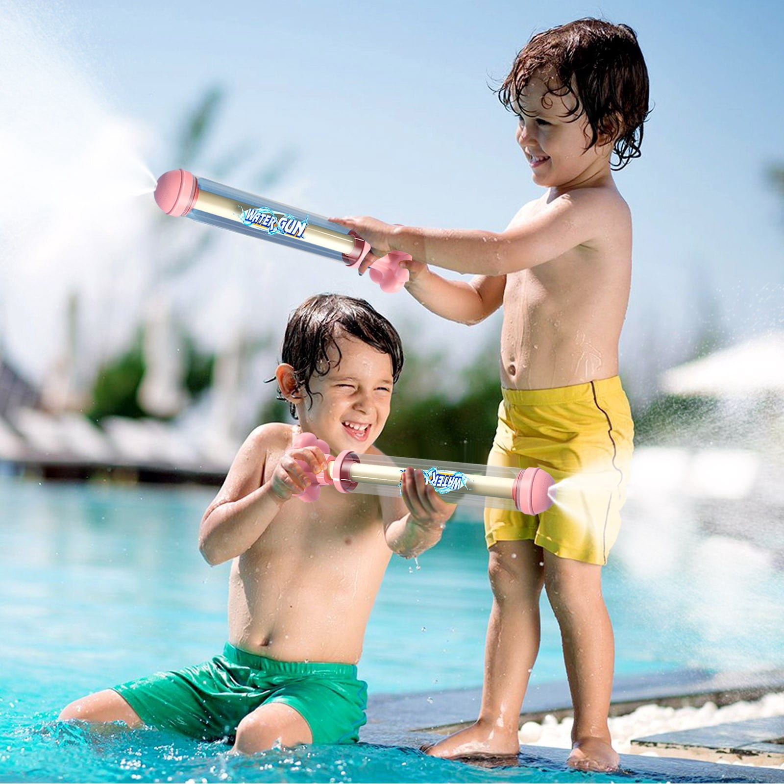 Firework Water Gun,Water Fireworks,Fireworks Water Gun,Couple Romance Firework Style Water Spray Gun, High Pressure Pull-Out Sprinkler Spray Toys for Bathing, Pool, Party Entertainment