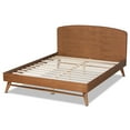 thumbnail image 4 of Baxton Studio Keagan Mid-Century Engineered Wood Back Support Platform Bed, Full, Walnut Brown, 4 of 10