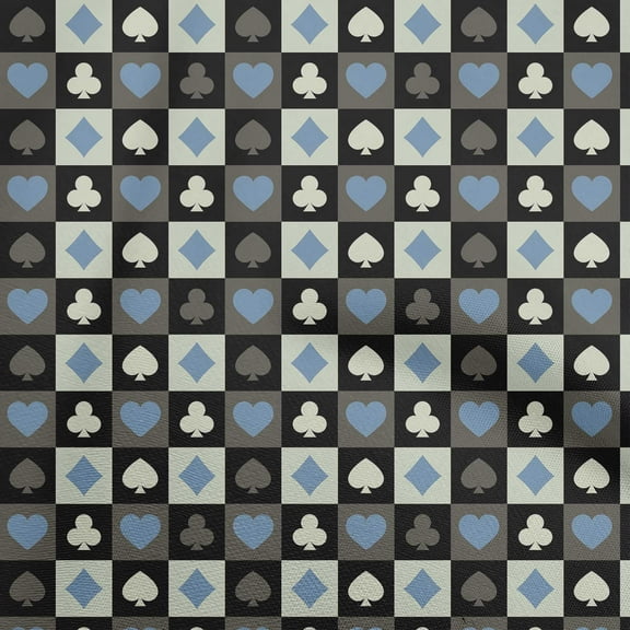 oneOone Polyester Spandex Black Fabric Poker Card Sewing Fabric By The Yard Printed Diy Clothing Sewing Supplies 56 Inch Wide