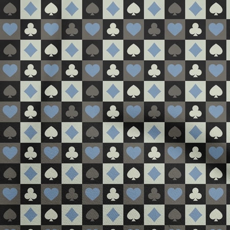 oneOone Cotton Cambric Black Fabric Poker Card Craft Projects Decor Fabric Printed By The Yard 56 Inch Wide
