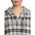 thumbnail image 5 of Time And Tru Women's Hooded Flannel, 5 of 5