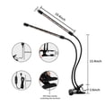 thumbnail image 4 of ZX-MINI-30W Grow Light For Indoor Plants 2 Head Divided Adjustable Goose Neck Clip-On Desk 40LED Black, 4 of 20
