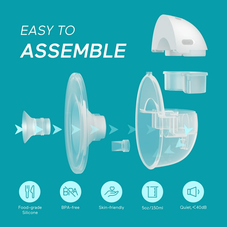 Paruu P16 Hands-Free Breast Pump with 3 Size Flanges, Wearable Electric Breast Pump Paruu P16 Hands-Free Breast Pump with 3 Size Flanges, Wearable Electric Breast Pump