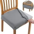 thumbnail image 5 of smiry Fundas de asiento para sillas de comedor Fundas de asiento de silla de comedor de jacquard elástico Juego de 6, café, 5 of 5