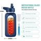 thumbnail image 2 of Botella de agua CIVAGO de vidrio de 950 ml con pajita, asa y 2 tapas, color azul marino, 2 of 7