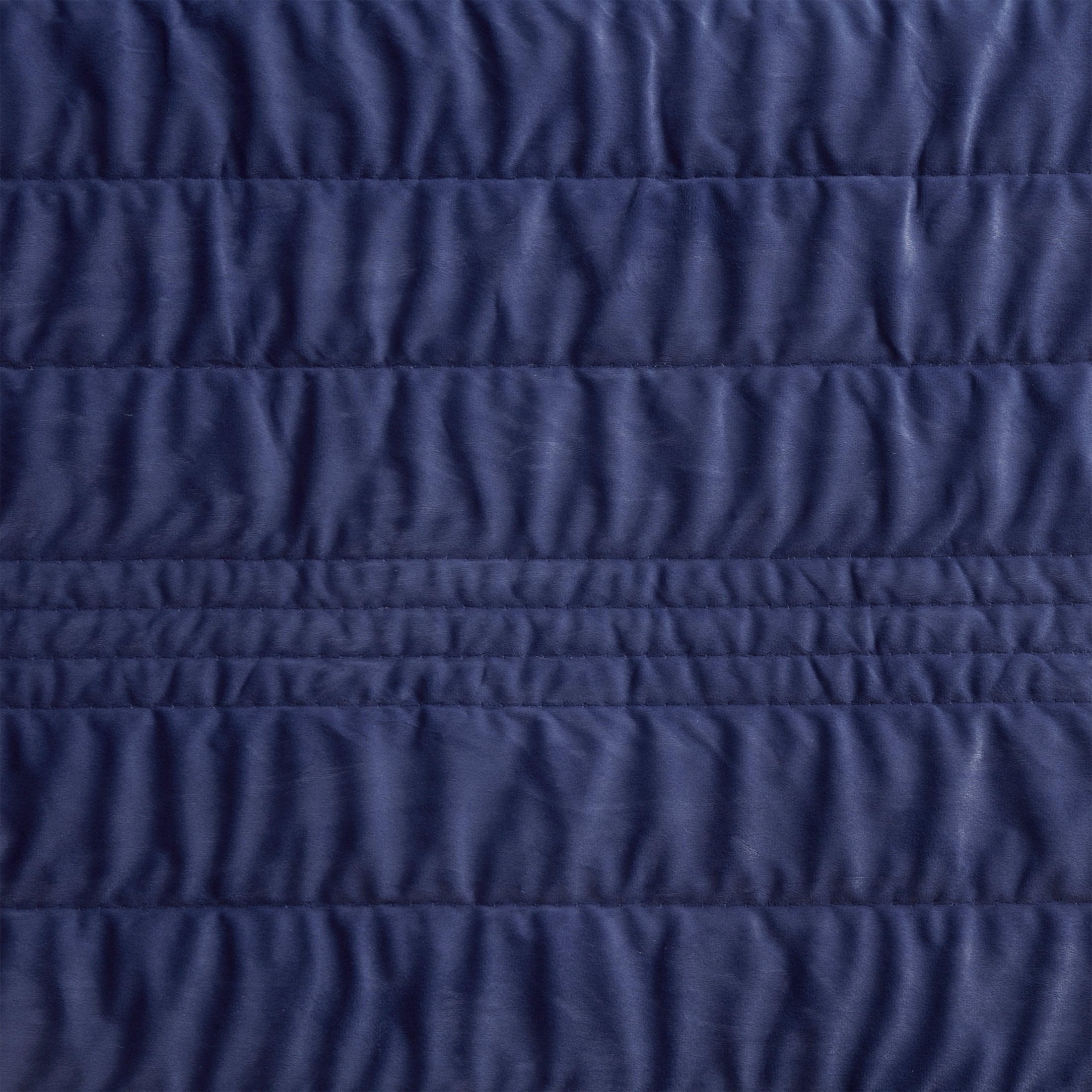 Mainstays Solid Navy Zig Zag Stripe Reversible Crystal Mink Pillow Shams, Standard (2 Count)