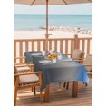 thumbnail image 2 of Outdoor Table Cloth with Umbrella Hole and Zipper, Blue Grey Ombre Waterproof Rectangle Tablecloth 60"x102", Modern Geometric Striped Abstract Art Washable Table Cover for Outside Party Patio Picnic, 2 of 8