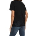 thumbnail image 5 of EFINNY Women's Short Sleeve T-Shirt Back Lace Stitching Cross Cutout Slim Fit Casual Tops, 5 of 6