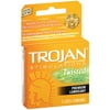 Trojan Vertical Twisted Premium Lubricant Condoms Stimulations 3 ct Carded Pack