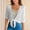 White, variant on Dxzfnsa Sun-Protective Clothing Women Summer Fashion Tie Front Half Sleeve Cropped Coats Lightweight V-Neck Solid Color Cardigans