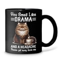 thumbnail image 3 of Lotusprinthandmade Cat You Smell Like Drama and a Headache Black Ceramic Mug (15 oz) (Made In US), 3 of 5