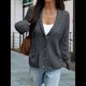 thumbnail image 4 of Cárdigan de Punto Grueso de Gran Tamaño para Mujer, Suéter de Larga con Abertura Frontal, Ropa de Abrigo para Otoño e Invierno Gris Oscuro XL, 4 of 7
