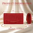 thumbnail image 6 of Suede Evening Bag Formal Clutch Purses for Women Sparkling Evening Bag with Detachable Chain for Prom Wedding Party, 6 of 6