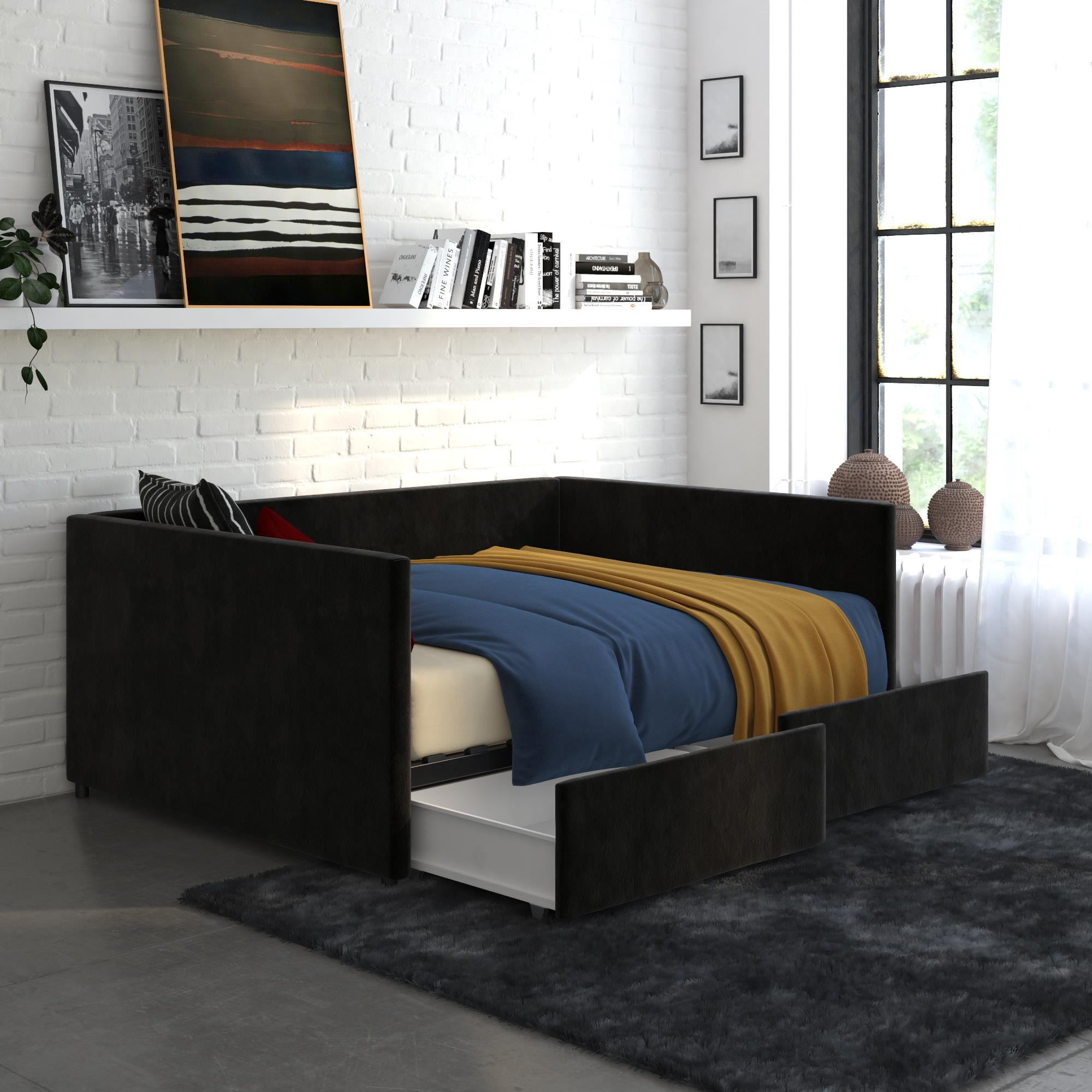 Black full size daybed with storage discount