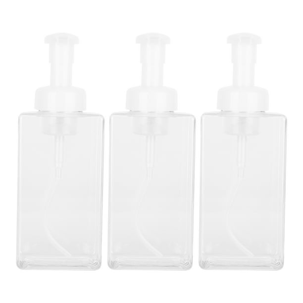 Dispensador de jabón espumoso (3 unidades), botella de plástico rellenable con bomba para jabón líquido, gel de ducha y limpiador facial, 400 ml