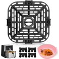 thumbnail image 1 of czcpp-Air Fryer Accessories for Instant Pot Vortex Plus 6 in 1 4 Quart Air Fryer Oven, 7.5''×7.5'' Square Food Grade Air Fryer Grill Pan Grill Plate Crisper Plate Replacement Parts Tray Rack, 1 of 4