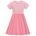 thumbnail image 4 of JUSLIO Dresses for Girls Striped Dresses with Pockets Casual Short Sleeve Dress Size 11 Y, 4 of 5