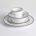 thumbnail image 2 of Martha Stewart Cliffield Service de table 16 pièces, bord bleu, blanc, céramique fine, 2 of 7