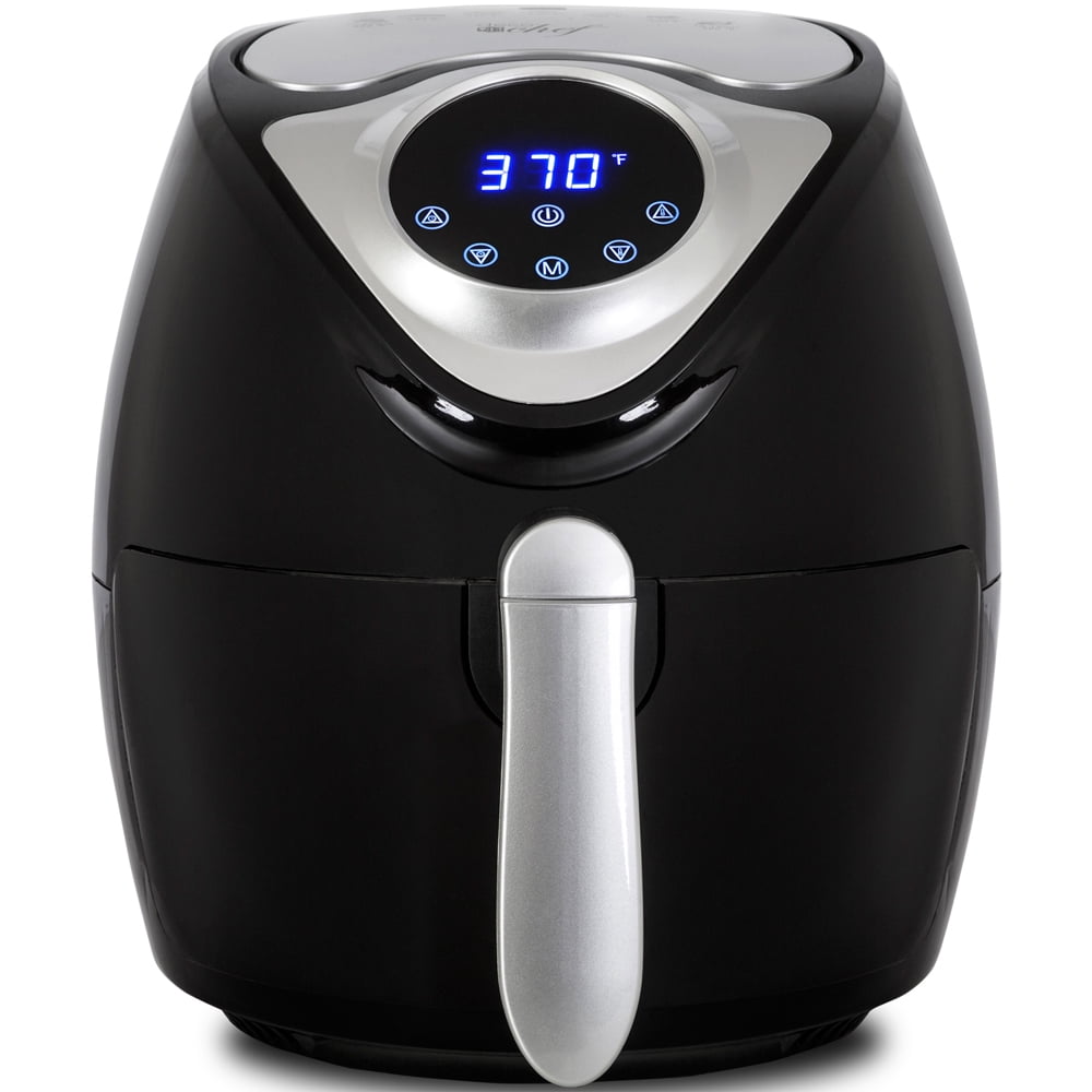 Deco Chef 3.7QT Electric Oil-Free Digital Air Fryer for Healthy Frying (DAIRFR) w/ Oven Mitt Heat Resistant and Spice Mill