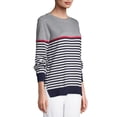 thumbnail image 2 of EV1 from Ellen DeGeneres Heart Stripe Hi-Low Sweater Women's, 2 of 9