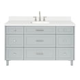 thumbnail image 5 of ARIEL Monroe 61 Inch Single Rectangle Sink Bathroom Vanity With Pure White Quartz Countertop 1.5 Inch Edge In Grey, 5 of 7