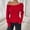 Red, variant on Vivianyn HD Women's Off Shoulder Long Sleeve Knit Top, Casual Fitted Blouse,Pink,Size S-XXL