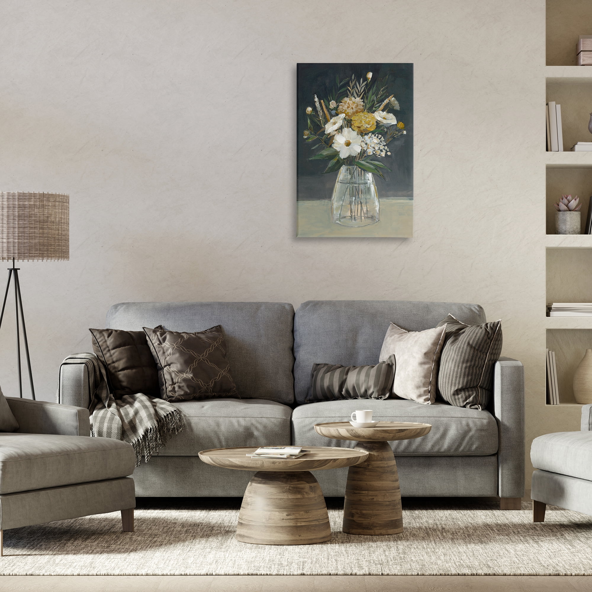Stupell Industries Earthy Blooms Still Life Plants & Flowers Painting Wrapped Canvas Art Print Wall Art, 20 x 30