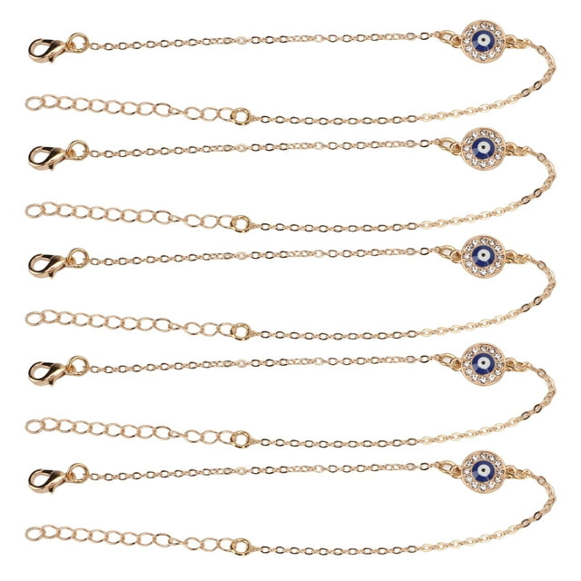 pulseras de ojo azul, cadena de aleación, colgante único, pulsera de oro de 14 quilates para regalo, decoración de mano