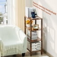 thumbnail image 5 of LELELINKY 4-Tier Tall Wooden Bookshelf with Storage, Industrial Modern Bookcase for Small Spaces, Living Room, Brown, 5 of 7