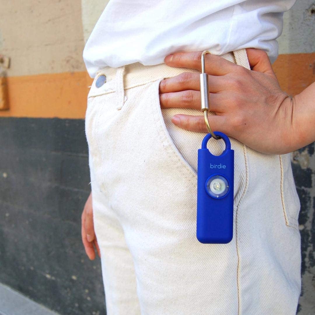 She’s Birdie Original Personal Safety Alarm – 130dB Siren, Strobe Light, Keychain, Rechargeable, With Flashlight & Power Switch (Aqua)