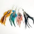 thumbnail image 3 of BR Pendientes de Plumas Boho - Estilo Viento Étnico, 23 Pares, Colgante de Cuentas de Piedra, 3 of 5