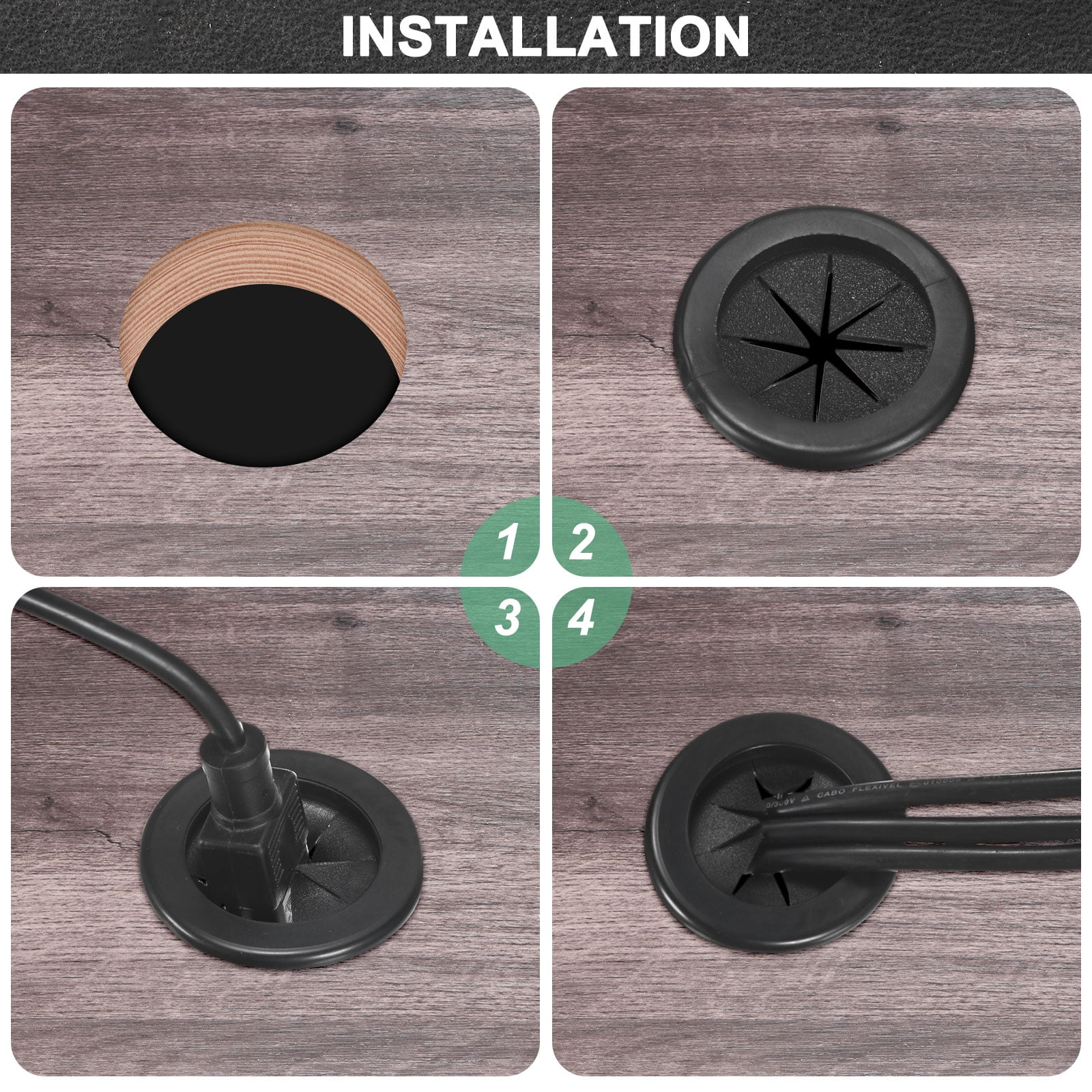 Uxcell 10-Pack Rubber Grommets for Wiring 80mm Petal-Shaped Desk Hole Grommet