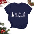 thumbnail image 3 of Navidad Mujeres Tops, Cuello Redondo Manga Corta Impresa Camiseta, Vintage Holiday Humor Tee Top, 3 of 4