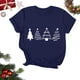 thumbnail image 3 of Navidad Mujeres Tops, Cuello Redondo Manga Corta Impresa Camiseta, Vintage Holiday Humor Tee Top, 3 of 4