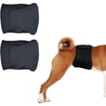 thumbnail image 1 of Reusable Dog Belly Bands Washable Male Puppy Diapers Wraps (2 Pack, Black), 1 of 5