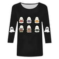 thumbnail image 6 of Towmus Womens Plus Size Blouses 3/4 Sleeve Crew Neck Halloween Graphic Tops Casual Graphic Dressy Shirts, 6 of 6